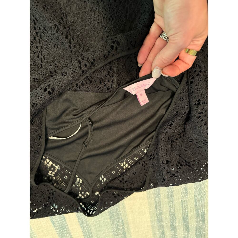 🖤 LILLY PULITZER Topanga Dress XL Black Breakers Lace NWT Classic Lace LBD - Picture 10 of 10